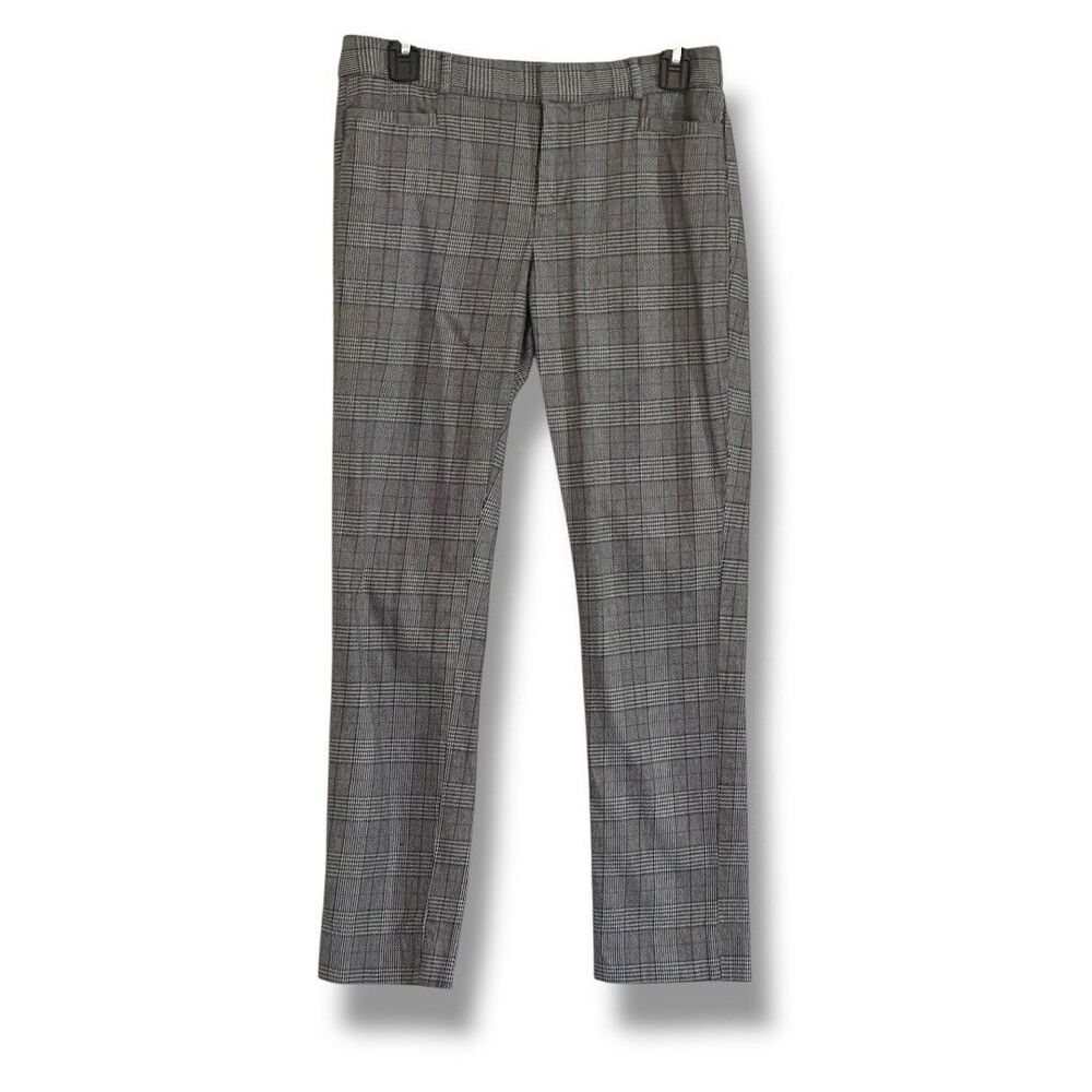Banana Republic Women’s Jackson Fit Gray Plaid Dress Pants Size 2